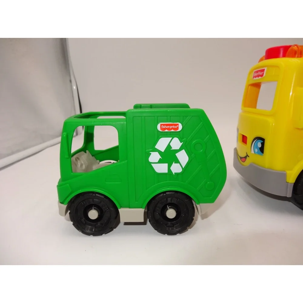 Fisher Price Little People Sit with Me School Bus and Recycling Truck Set